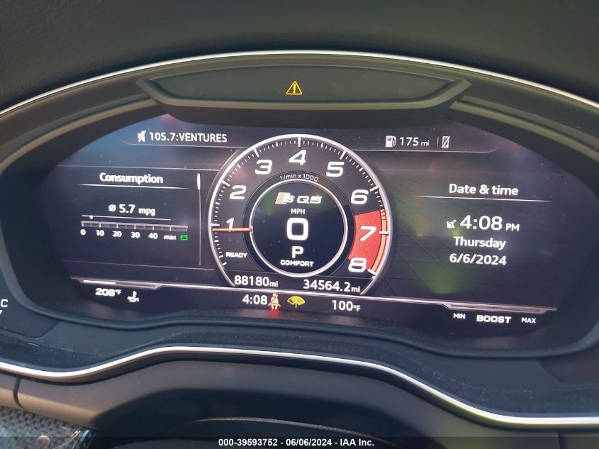 2018 Audi Sq5 3.0T Premium Plus VIN: WA1A4AFY5J2233514 Lot: 39593752