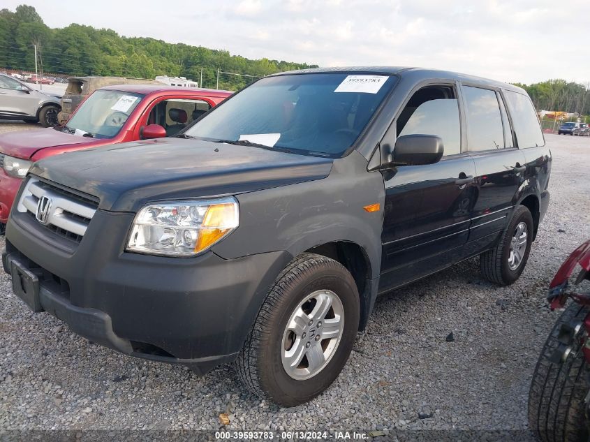 2006 Honda Pilot Lx VIN: 5FNYF28176B037695 Lot: 39593783