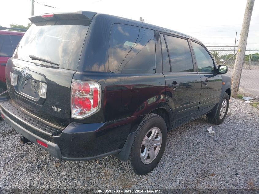 2006 Honda Pilot Lx VIN: 5FNYF28176B037695 Lot: 39593783