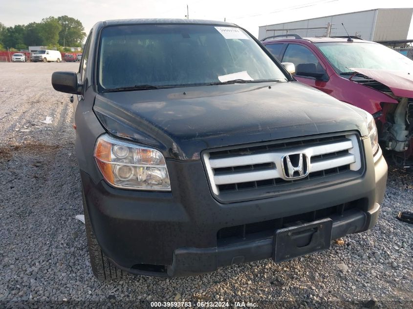 2006 Honda Pilot Lx VIN: 5FNYF28176B037695 Lot: 39593783