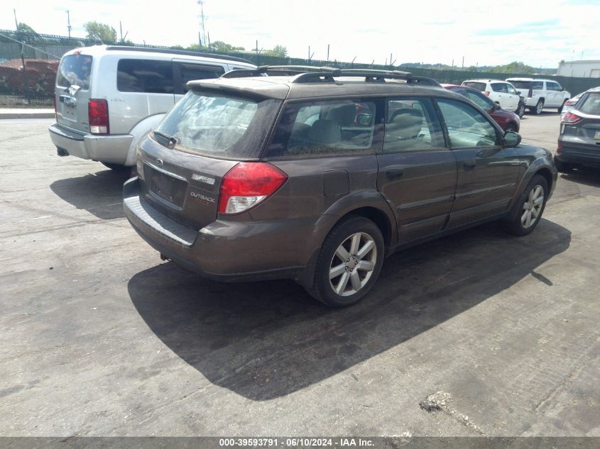 2009 Subaru Outback 2.5I VIN: 4S4BP61C596313826 Lot: 39593791