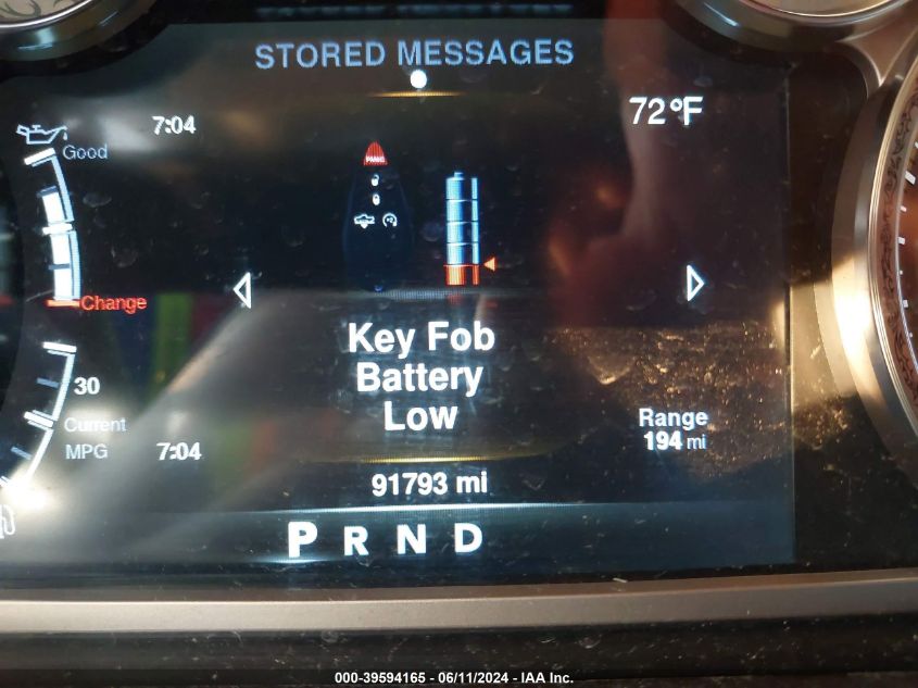 2013 Ram 1500 Laramie Longhorn VIN: 1C6RR7PTXDS606588 Lot: 39594165