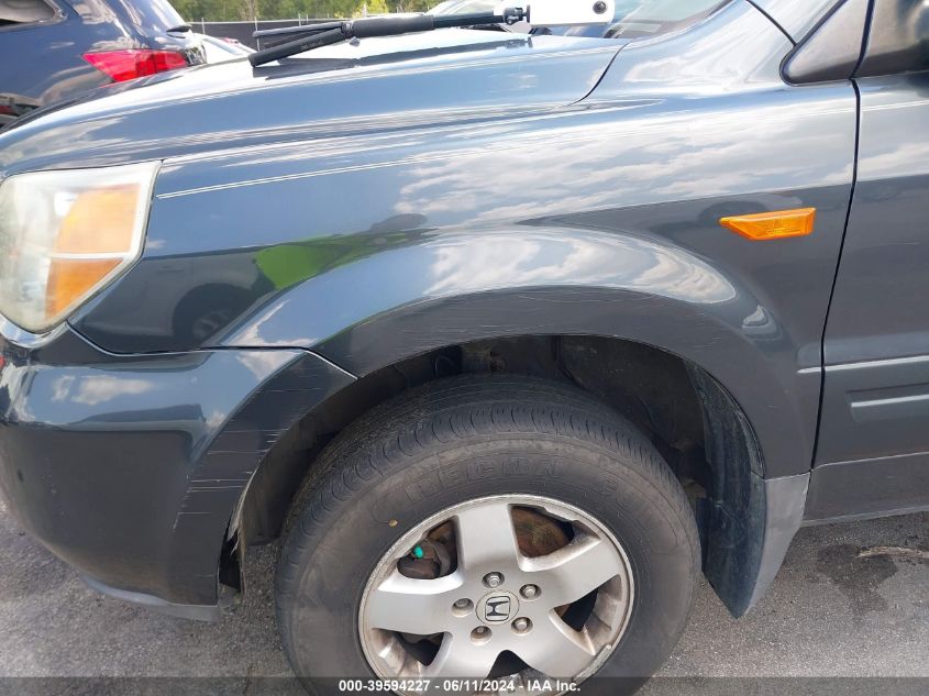 2006 Honda Pilot Ex-L VIN: 5FNYF18636B020608 Lot: 39594227