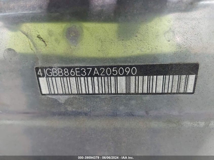 2007 Mercedes-Benz Ml 350 4Matic VIN: 4JGBB86E37A205090 Lot: 39594379