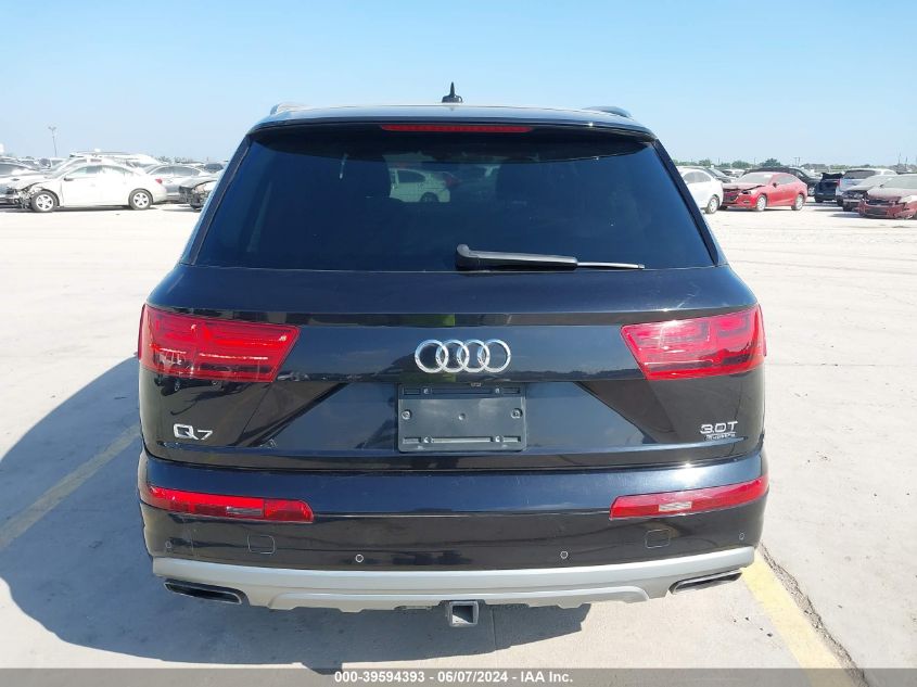 2017 Audi Q7 3.0T Premium VIN: WA1VABF75HD019760 Lot: 39594393