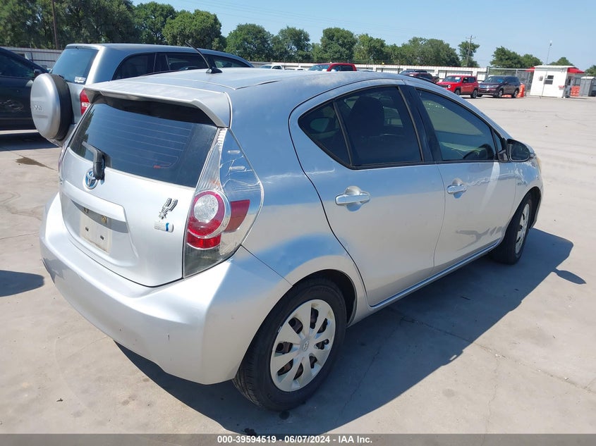2012 Toyota Prius C Two VIN: JTDKDTB36C1502659 Lot: 39594519