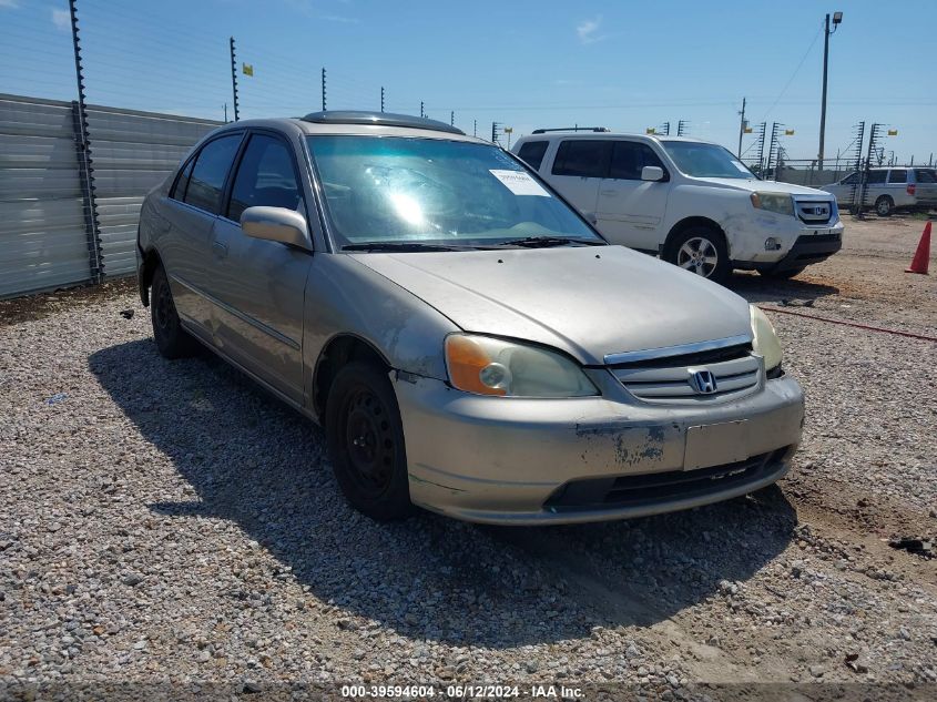 2001 Honda Civic Ex VIN: 2HGES26761H599405 Lot: 40064405