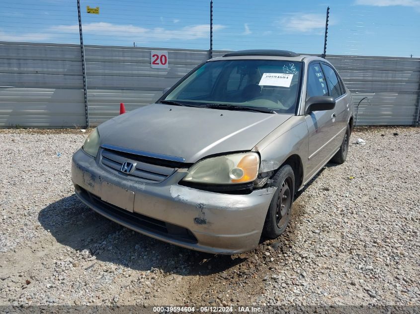 2001 Honda Civic Ex VIN: 2HGES26761H599405 Lot: 40064405