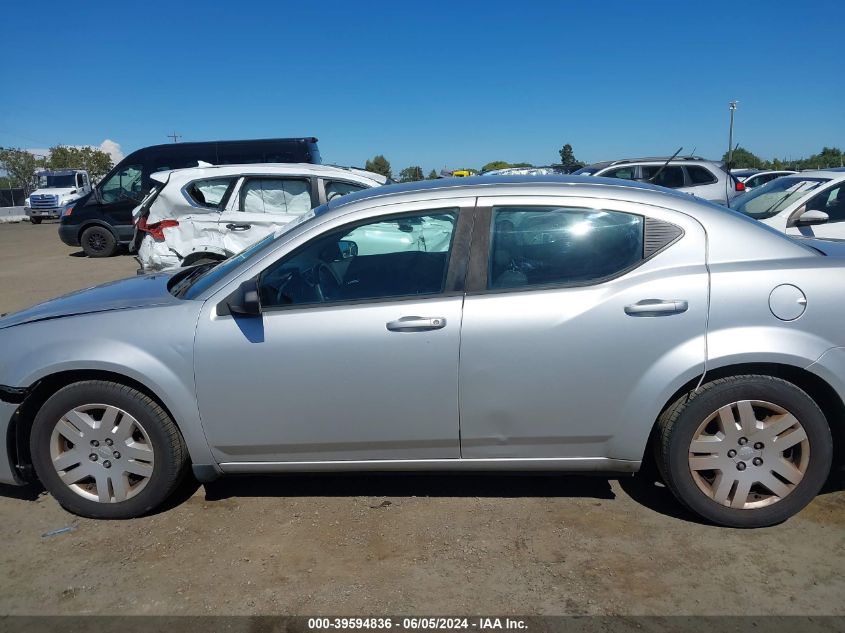 2012 Dodge Avenger Se VIN: 1C3CDZAB5CN324594 Lot: 39594836