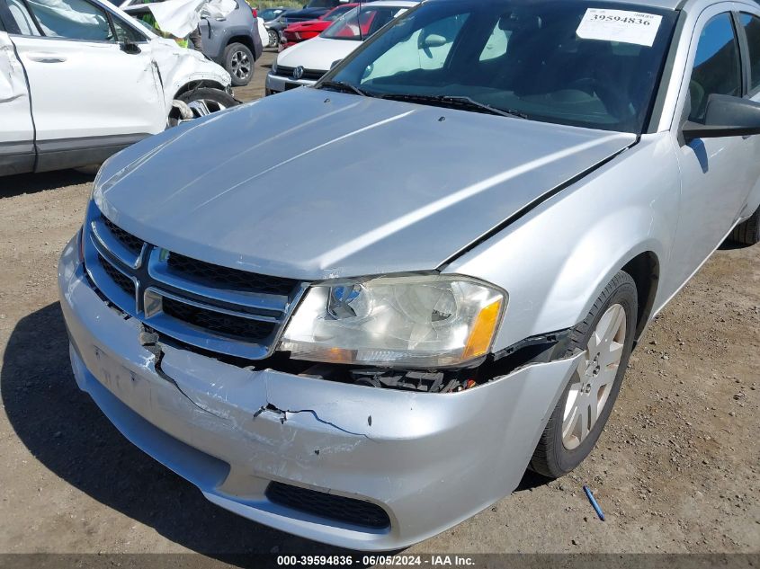 2012 Dodge Avenger Se VIN: 1C3CDZAB5CN324594 Lot: 39594836