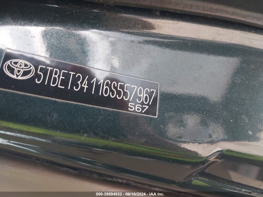 2006 Toyota Tundra Sr5 V8 VIN: 5TBET34116S557967 Lot: 39594932