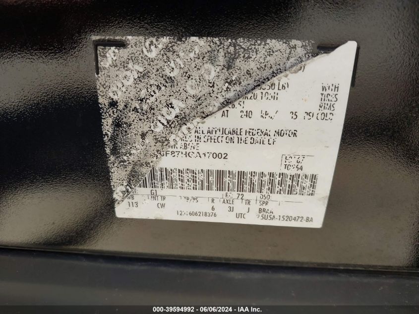 2017 Ford Explorer Limited VIN: 1FM5K8F87HGA17002 Lot: 39594992