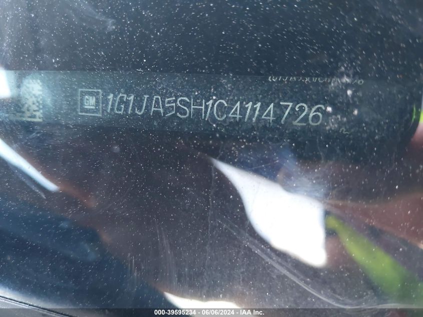 2012 Chevrolet Sonic 2Ls VIN: 1G1JA5SH1C4114726 Lot: 39595234