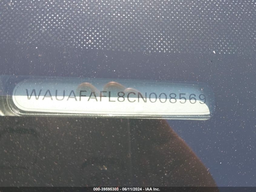 2012 Audi A4 2.0T Premium VIN: WAUAFAFL8CN008569 Lot: 39595303