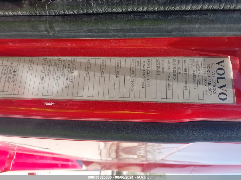 2015 Volvo Vn Vnl VIN: 4V4NC9EJ2FN190094 Lot: 39595580