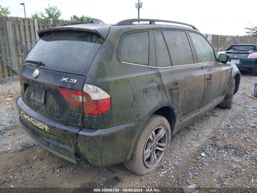 2006 BMW X3 3.0I VIN: WBXPA934X6WD26091 Lot: 39595789