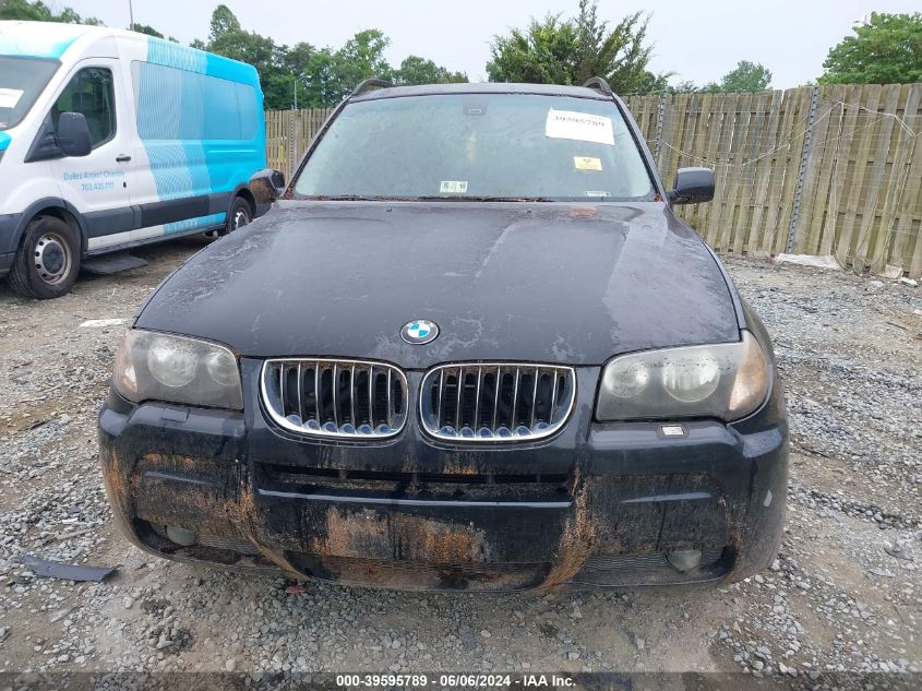 2006 BMW X3 3.0I VIN: WBXPA934X6WD26091 Lot: 39595789