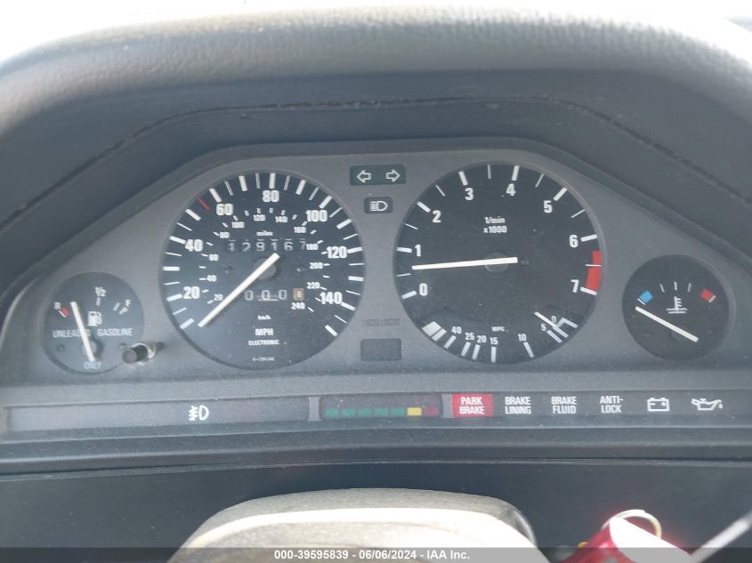 1992 BMW 325 Ic VIN: WBABB1311NEC06340 Lot: 39595839