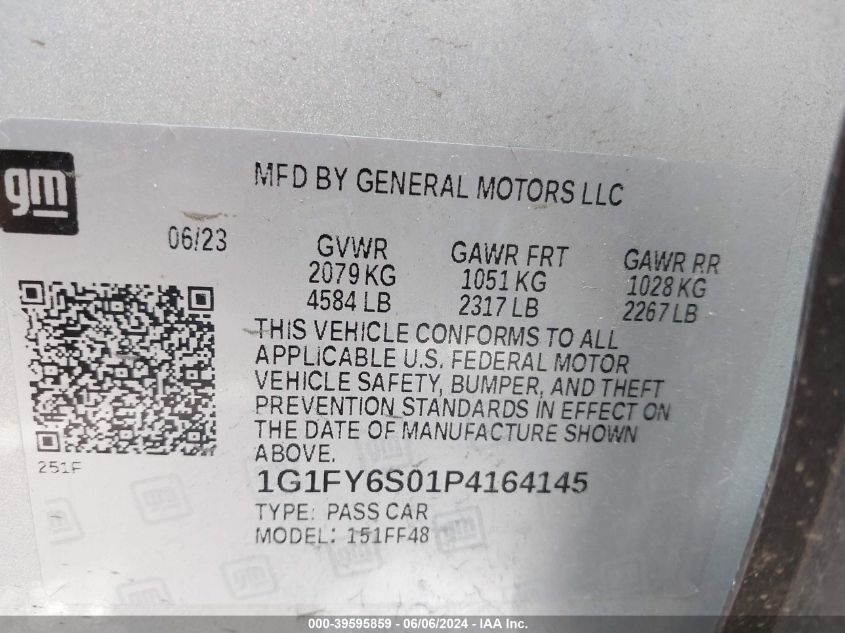 1G1FY6S01P4164145 2023 Chevrolet Bolt Euv Fwd Lt