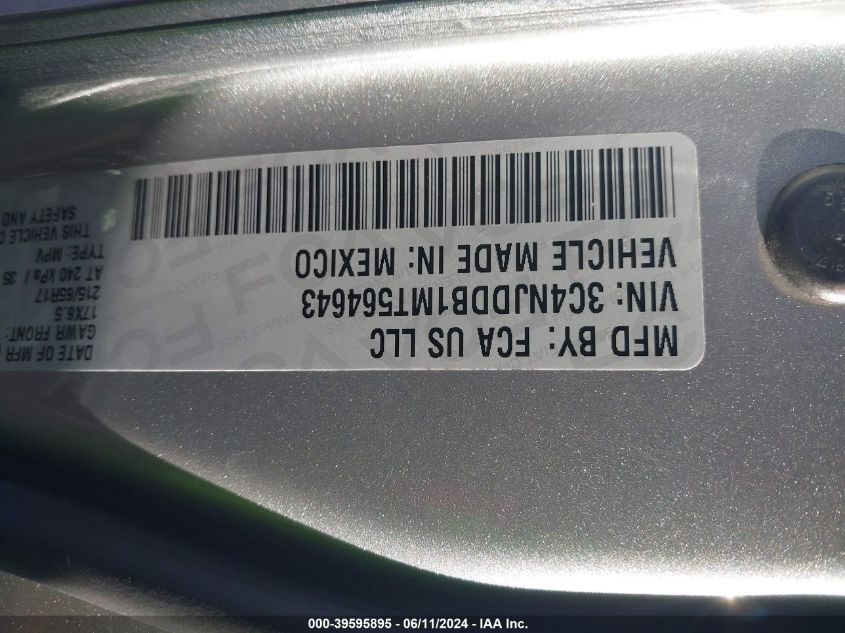 2021 Jeep Compass Trailhawk 4X4 VIN: 3C4NJDDB1MT564643 Lot: 39595895