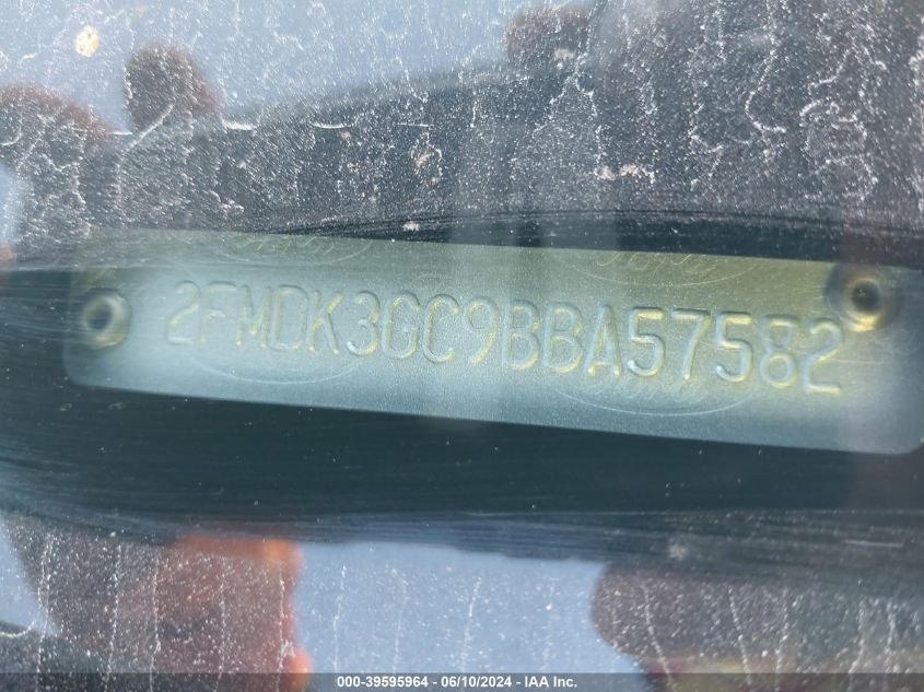 2011 Ford Edge Se VIN: 2FMDK3GC9BBA57582 Lot: 39595964