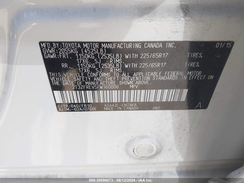 2015 TOYOTA RAV4 LE - 2T3ZFREV5FW160006