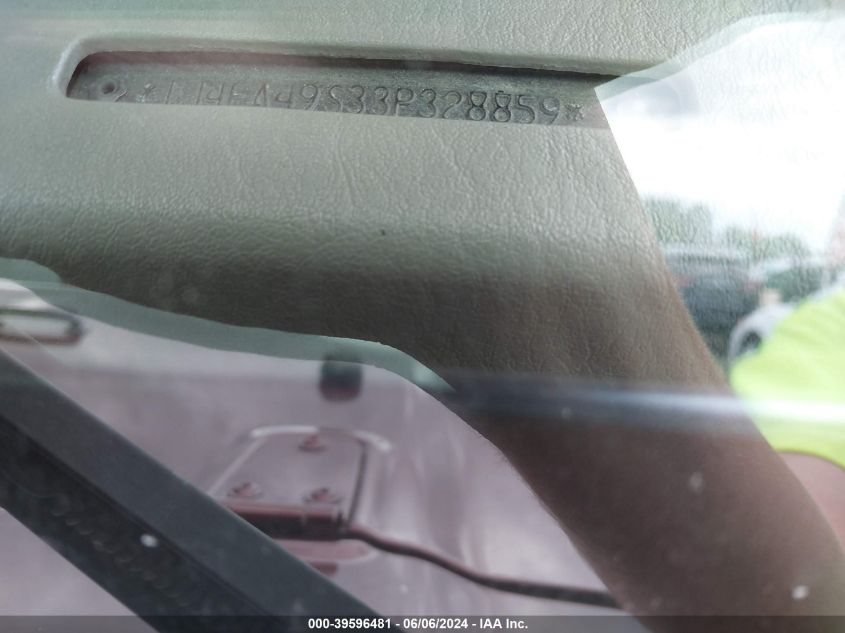 2003 Jeep Wrangler Sport VIN: 1J4FA49S33P328859 Lot: 39596481