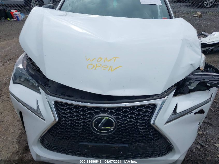 2016 Lexus Nx 200T F Sport VIN: JTJBARBZ0G2069286 Lot: 39596543