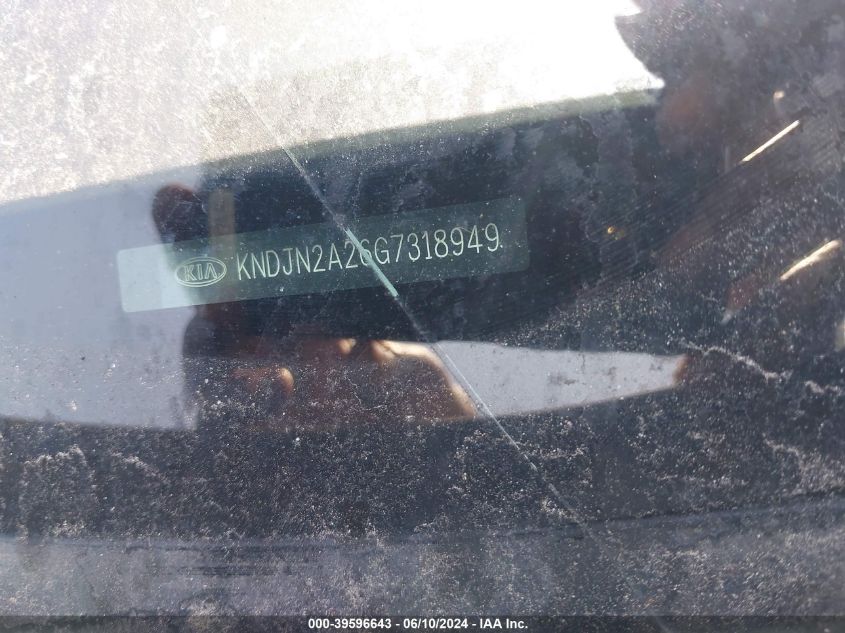 2016 Kia Soul VIN: KNDJN2A26G7318949 Lot: 39596643