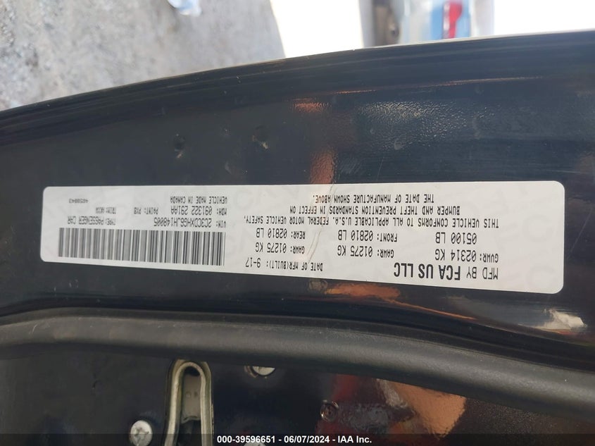 2018 Dodge Charger Sxt Plus Rwd VIN: 2C3CDXHG6JH148005 Lot: 39596651