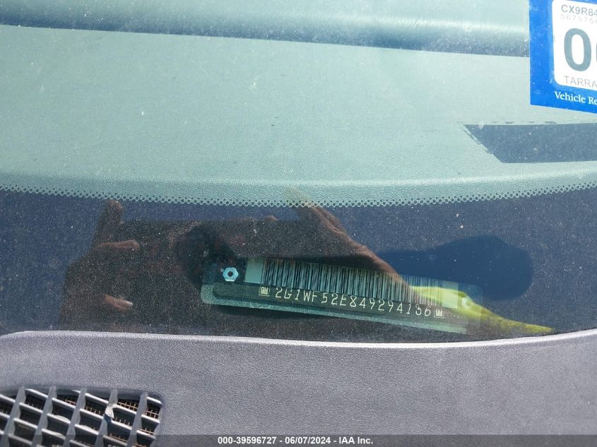 2004 Chevrolet Impala VIN: 2G1WF52E849294136 Lot: 39596727