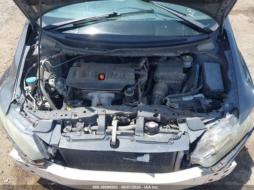 2012 Honda Civic Lx VIN: 2HGFB2F52CH608624 Lot: 39596802