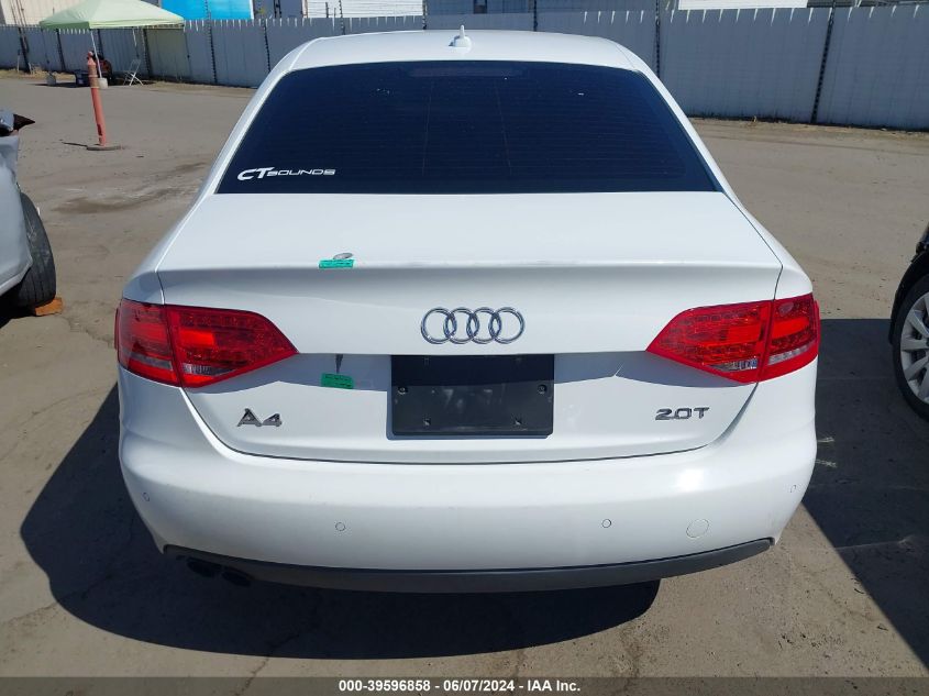 2011 Audi A4 2.0T Premium VIN: WAUEFAFL8BN045282 Lot: 39596858