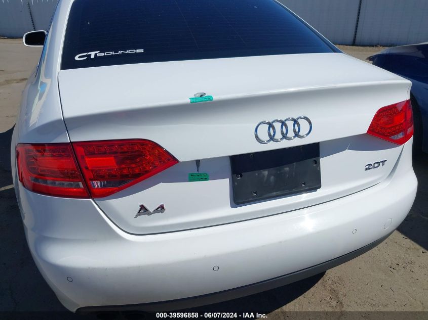 2011 Audi A4 2.0T Premium VIN: WAUEFAFL8BN045282 Lot: 39596858