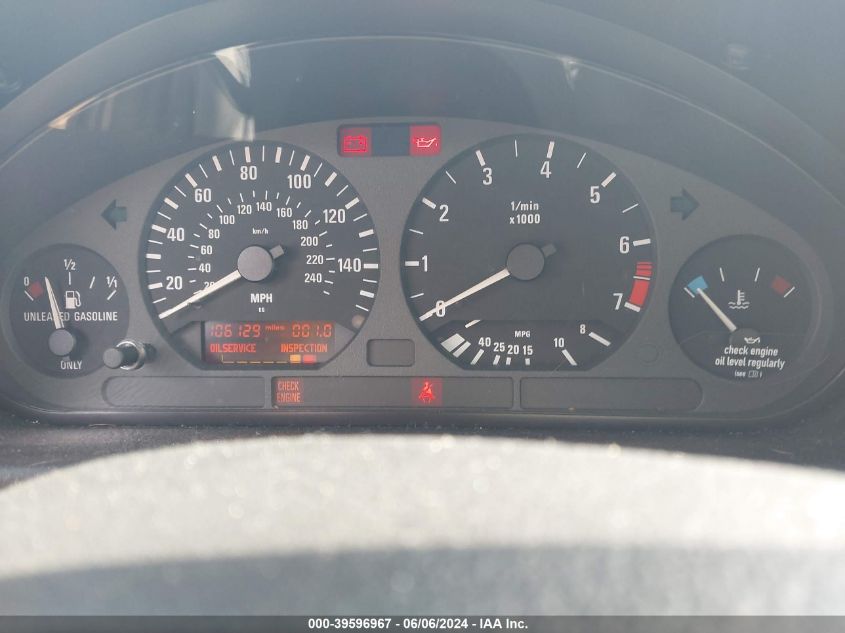 1999 BMW 323 Ic Automatic VIN: WBABJ8330XEM24217 Lot: 39596967