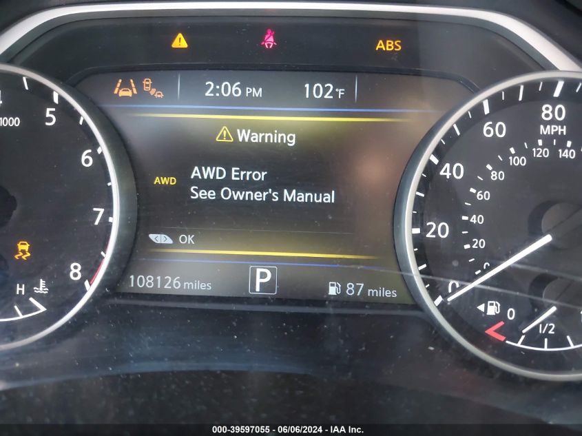 2020 Nissan Murano Sv Intelligent Awd VIN: 5N1AZ2BS5LN138687 Lot: 39597055