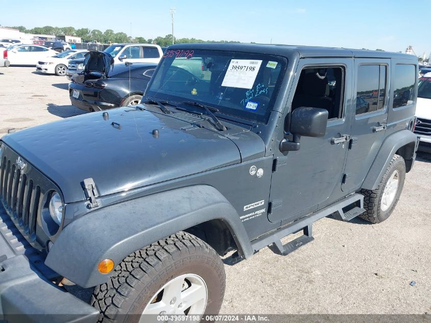 2018 Jeep Wrangler Jk Unlimited Sport S 4X4 VIN: 1C4BJWDG4JL874707 Lot: 39597198