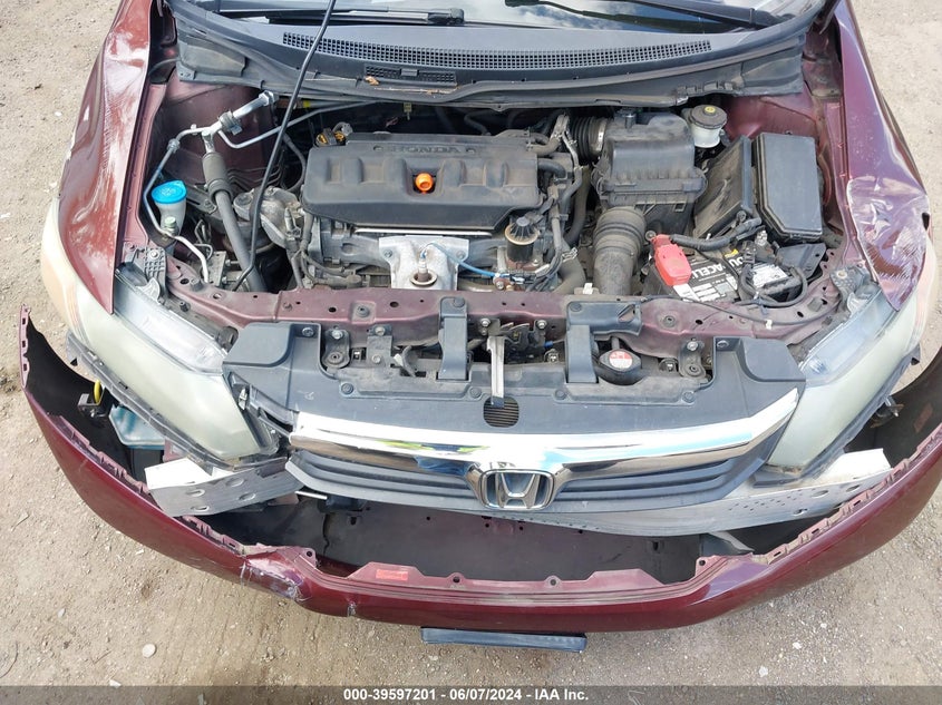 2012 Honda Civic Lx VIN: 19XFB2F51CE349036 Lot: 39597201