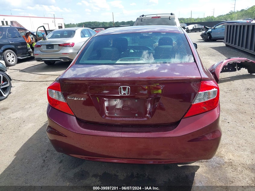 2012 Honda Civic Lx VIN: 19XFB2F51CE349036 Lot: 39597201