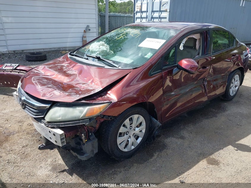 2012 Honda Civic Lx VIN: 19XFB2F51CE349036 Lot: 39597201