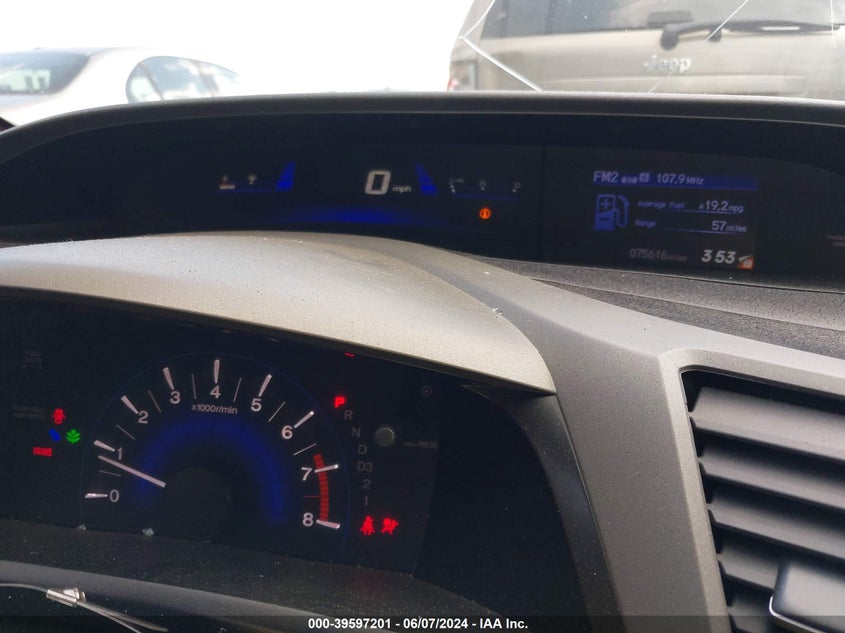 2012 Honda Civic Lx VIN: 19XFB2F51CE349036 Lot: 39597201