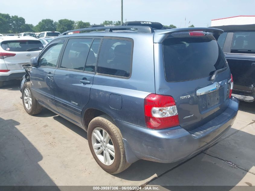 2007 Toyota Highlander Hybrid Limited V6 VIN: JTEHW21A170034104 Lot: 39597306