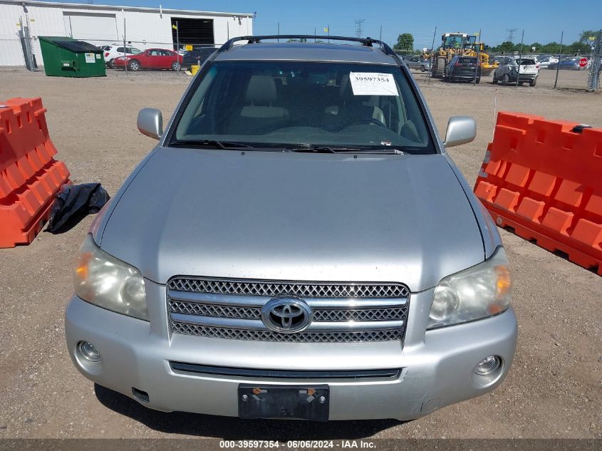 2007 Toyota Highlander Hybrid VIN: JTEEW21A070046585 Lot: 39597354