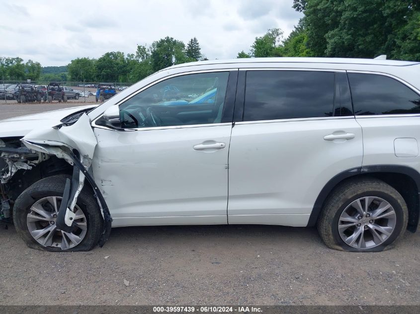 2015 Toyota Highlander Xle V6 VIN: 5TDJKRFH3FS158838 Lot: 39597439