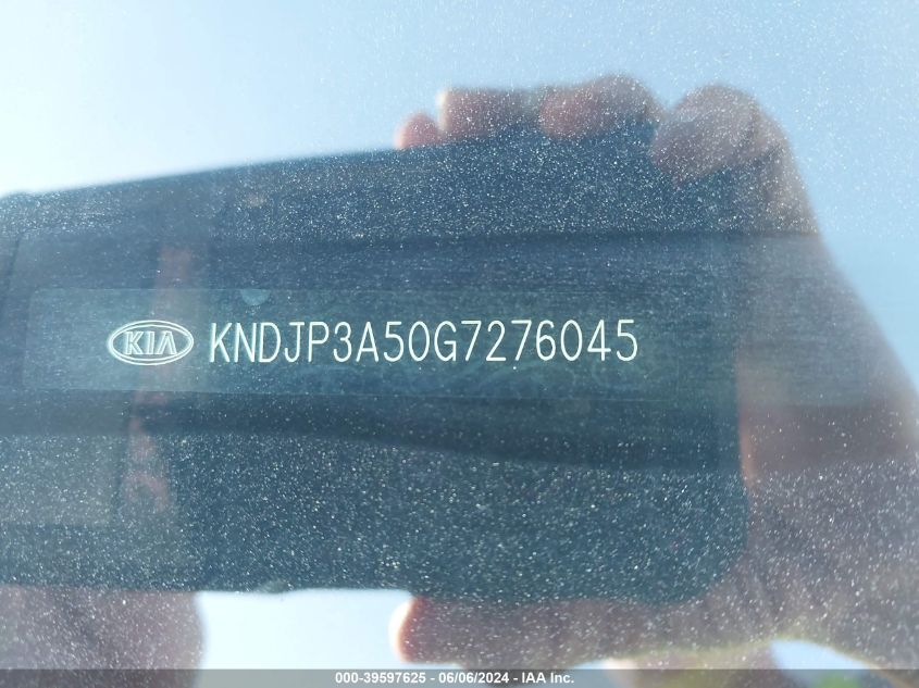 2016 Kia Soul VIN: KNDJP3A50G7276045 Lot: 39597625