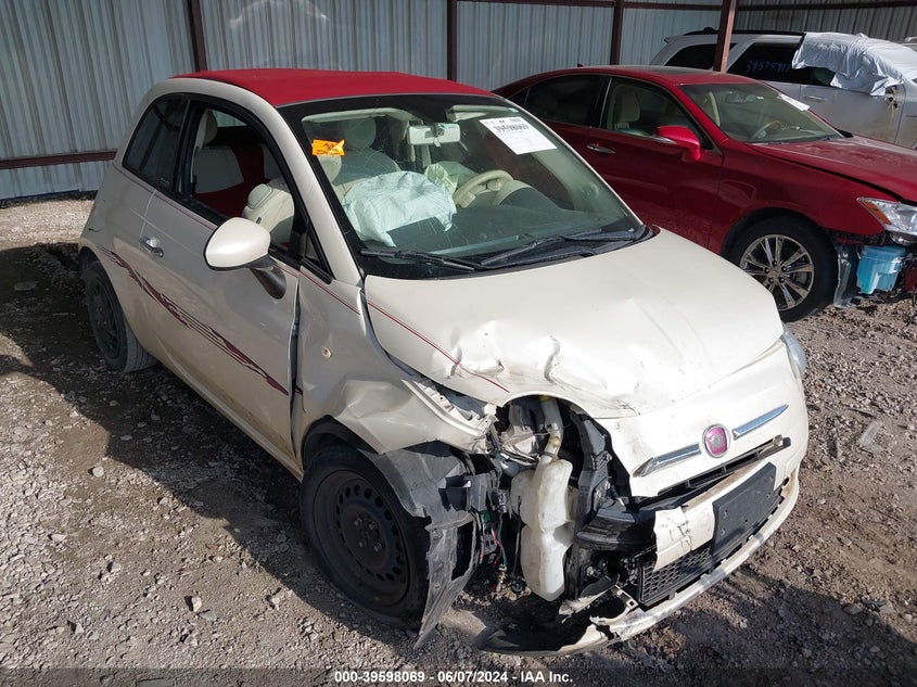 2012 Fiat 500C Pop VIN: 3C3CFFDR2CT310220 Lot: 39598069