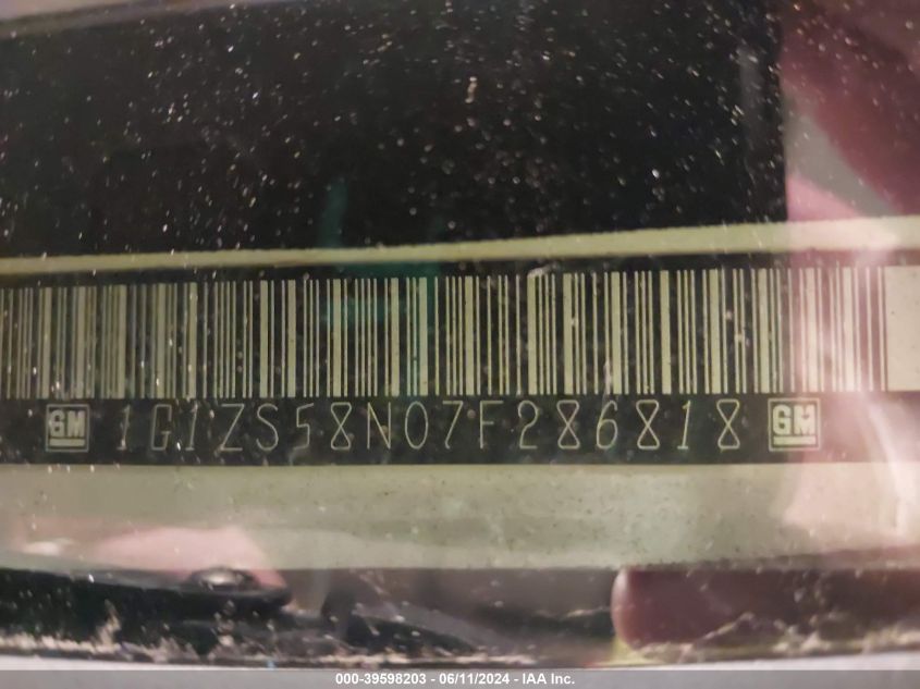 2007 Chevrolet Malibu Ls VIN: 1G1ZS58N07F286818 Lot: 39598203