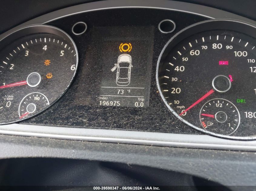 2012 Volkswagen Cc Sport VIN: WVWMN7AN2CE512646 Lot: 39598347