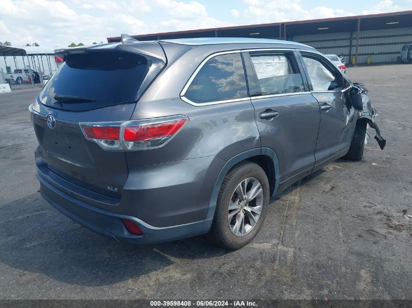 2014 Toyota Highlander Xle V6 VIN: 5TDKKRFHXES031393 Lot: 39598408