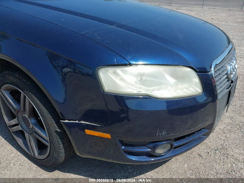 2006 Audi A4 2.0T VIN: WAUAF78E56A052137 Lot: 39598619